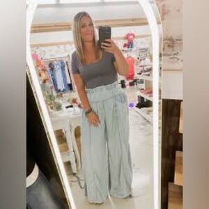 Doe & Rae wide leg denim boho pants size small excellent condition